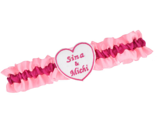Strumpfband Herz Rosa-Pink - individuell