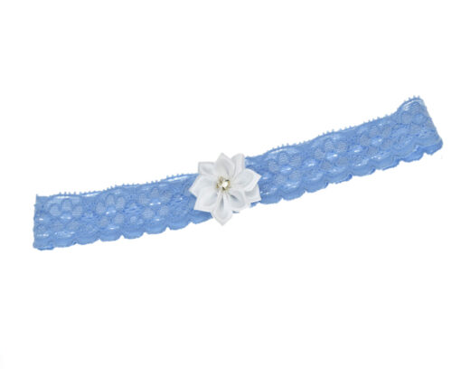 Strumpfband  blaue Spitze Blüte