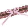 Strumpfband Braun Rosa mit individueller Schleife
