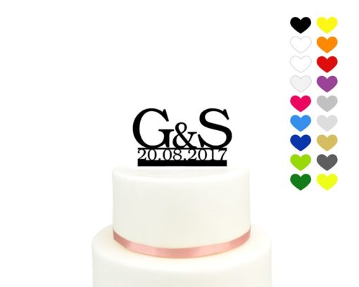 Cake Topper Initialen & Hochzeitsdatum